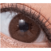 Olens Loving U Choco — single-eye close-up showing the contact lens appearance
