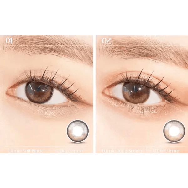 LensVery Lumie Soft Black colored contact lens, 13.1mm graphic diameter, Monthly wear