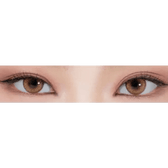 LensRang Mad Eye Brown — both eyes wearing the contact lenses