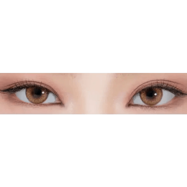 LensRang Mad Eye Brown — both eyes wearing the contact lenses