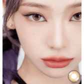 LensRang Mad Eye Brown — model portrait showing the contact lens look