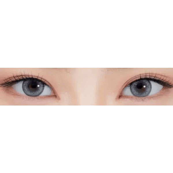 LensRang Mad Eye Gray — both eyes wearing the contact lenses