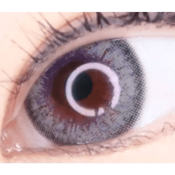 LensRang Mad Eye Gray — single-eye close-up showing the contact lens appearance