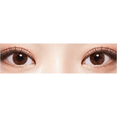 LensTown Mademoiselle Brown — both eyes wearing the contact lenses
