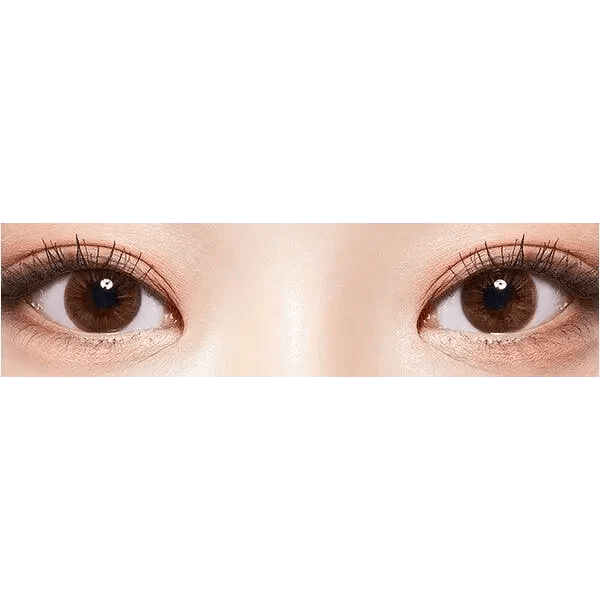 LensTown Mademoiselle Brown — both eyes wearing the contact lenses
