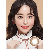 LensTown Mademoiselle Brown — model portrait showing the contact lens look