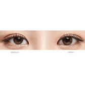 Olens Maybe Brown — both eyes wearing the contact lenses