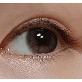 Olens Maybe Gray — single-eye close-up showing the contact lens appearance