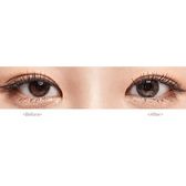 Olens Maybe Gray — both eyes wearing the contact lenses