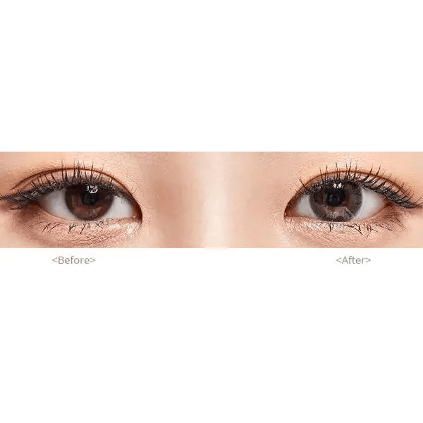 Olens Maybe Gray — both eyes wearing the contact lenses