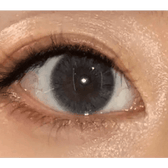 Olens Maybe Gray — single-eye close-up showing the contact lens appearance
