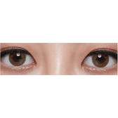 Olens Marry Me Honey Brown — both eyes wearing the contact lenses