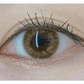 Olens Marry Me Orange Brown — single-eye close-up showing the contact lens appearance