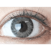 LensTown Mio Blonde Gray — single-eye close-up showing the contact lens appearance