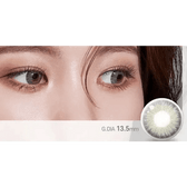 LensTown Mio Blonde Gray — both eyes wearing the contact lenses