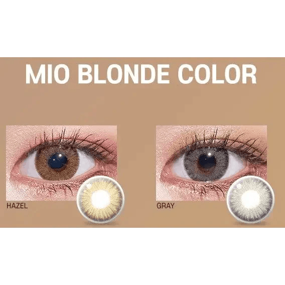 LensTown Mio Blonde Hazel — contact lens product information graphic