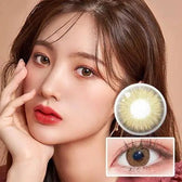 LensTown Mio Blonde Hazel — model portrait showing the contact lens look