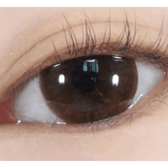 Olens Misty Romantic Hazel (20p) — single-eye close-up showing the contact lens appearance