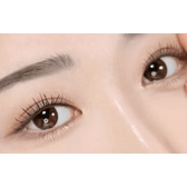 Olens Misty Romantic Hazel (20p) — both eyes wearing the contact lenses