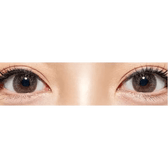 Olens Modernique 3 Color Brown — both eyes wearing the contact lenses