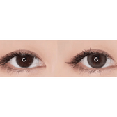 Olens Mood Night 1Day Mood Brown (20p) — both eyes wearing the contact lenses