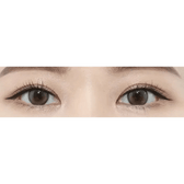 Olens Mood Night Mood Brown — both eyes wearing the contact lenses