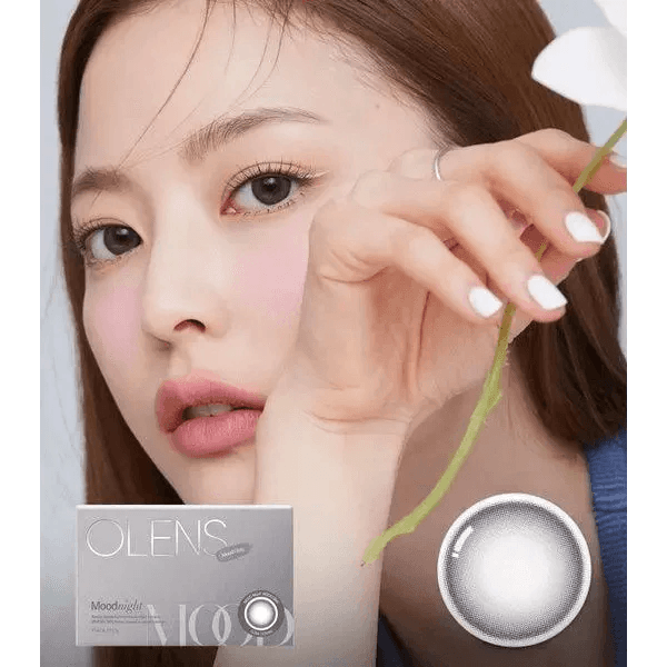 Olens Mood Night Mood Gray Toric colored contact lens, 13.3mm graphic diameter, Monthly wear