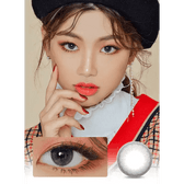 LensVery My Ann Only Gray — model portrait showing the contact lens look
