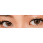 LensVery My Ann Something Brown — both eyes wearing the contact lenses