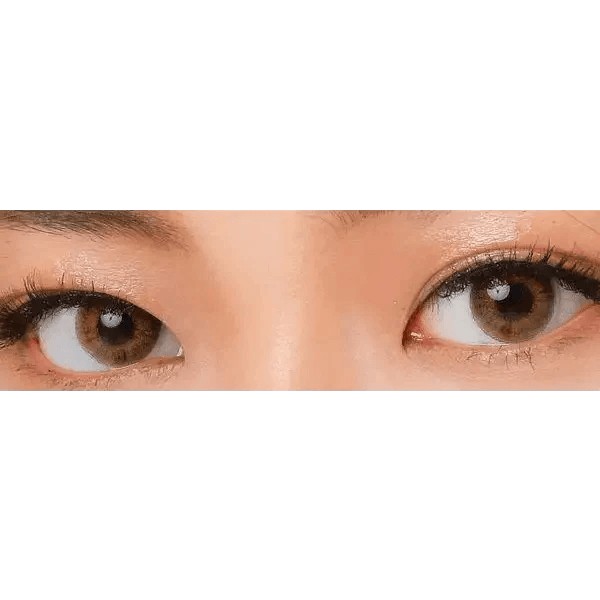 LensVery My Ann Something Brown — both eyes wearing the contact lenses