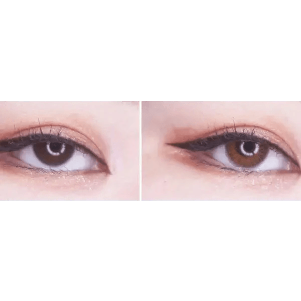 LensVery My Ann Something Brown — both eyes wearing the contact lenses
