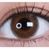 LensVery My Ann Something Brown — single-eye close-up showing the contact lens appearance