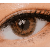 LensVery My Ann Something Brown — single-eye close-up showing the contact lens appearance