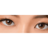 LensVery My Ann Something Brown — both eyes wearing the contact lenses