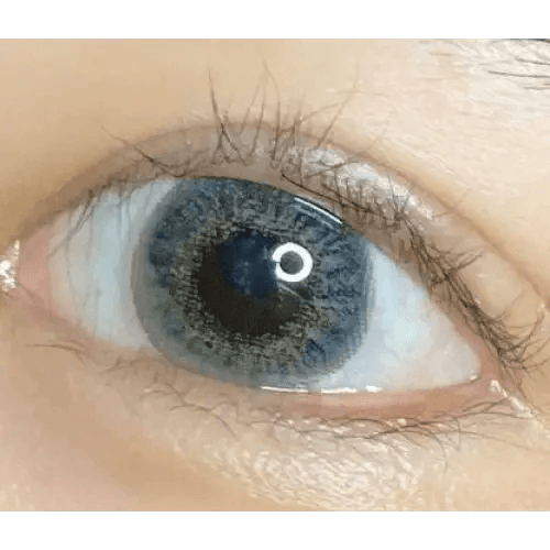 LensVery My Ann Something Gray — single-eye close-up showing the contact lens appearance