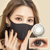 LensTown New Vanilla Candy Gray — model portrait showing the contact lens look