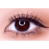 LensTown Nudy Coco Black — single-eye close-up showing the contact lens appearance