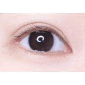 LensTown Nudy Coco Black — single-eye close-up showing the contact lens appearance