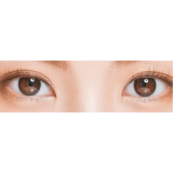 LensTown Nudy Coco Black — both eyes wearing the contact lenses