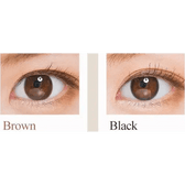 LensTown Nudy Coco Black Toric — both eyes wearing the contact lenses