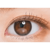 LensTown Nudy Coco Black Toric — single-eye close-up showing the contact lens appearance