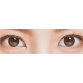 LensTown Nudy Coco Brown (10p) — both eyes wearing the contact lenses