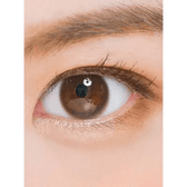 LensTown Nudy Coco Brown (10p) — single-eye close-up showing the contact lens appearance