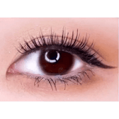LensTown Nudy Coco Brown — single-eye close-up showing the contact lens appearance