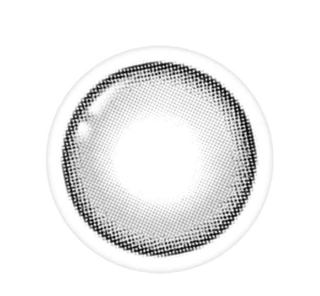 LensTown Odd I's M pure Gray colored contact lens, 13.1mm graphic diameter, Monthly wear