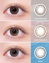 LensTown Odd I's M pure Gray colored contact lens, 13.1mm graphic diameter, Monthly wear