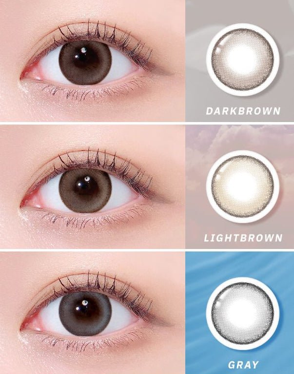 LensTown Odd I's M pure Gray colored contact lens, 13.1mm graphic diameter, Monthly wear