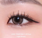 LensTown Odd I's M pure Light brown colored contact lens, 13.1mm graphic diameter, Monthly wear