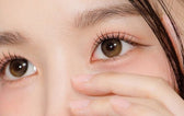 LensTown Odd I's M two tone Brown colored contact lens, 12.8mm graphic diameter, Monthly wear