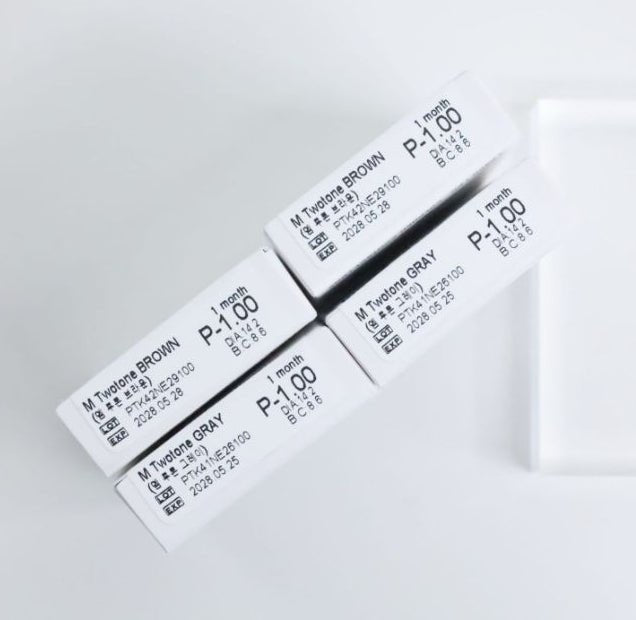 LensTown Odd I's M two tone Brown colored contact lens, 12.8mm graphic diameter, Monthly wear